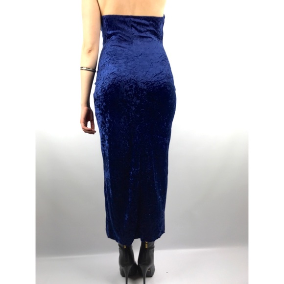 ❌SOLD❌ 1980s blue velvet dress ALL THAT JAZZ - Picture 7 of 8